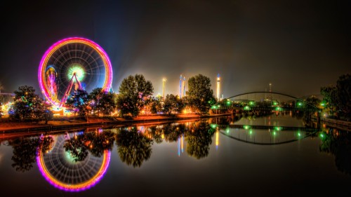 amusement-parks-by-a-river-at-night-hdr-295576